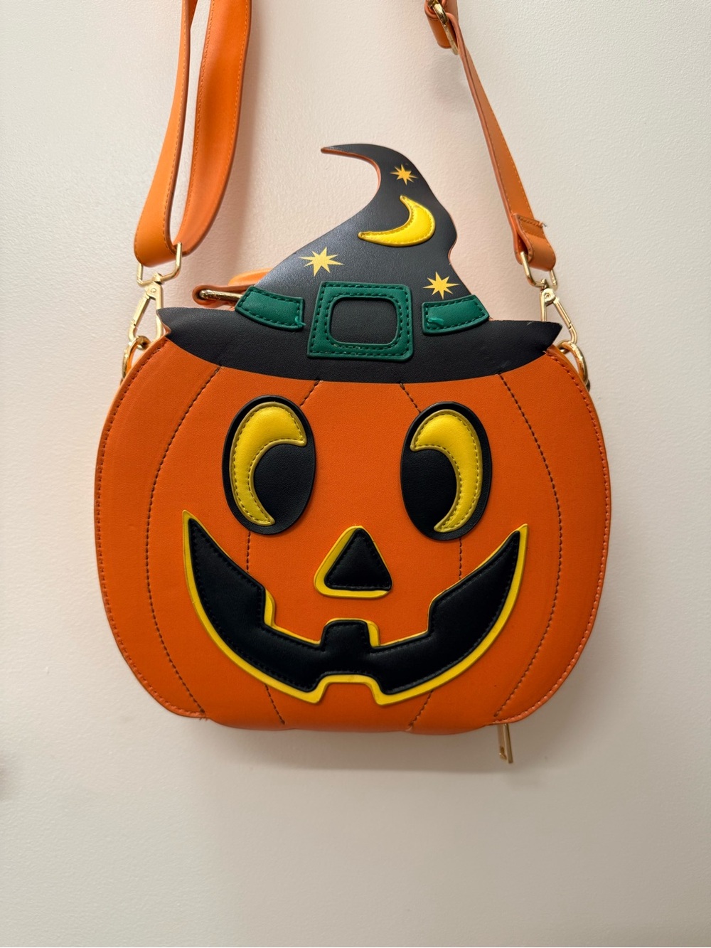 Women’s Halloween Jack O’ Lantern Pumpkin Witch Crossbody Bag